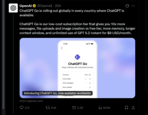 ChatGPT Go subscription