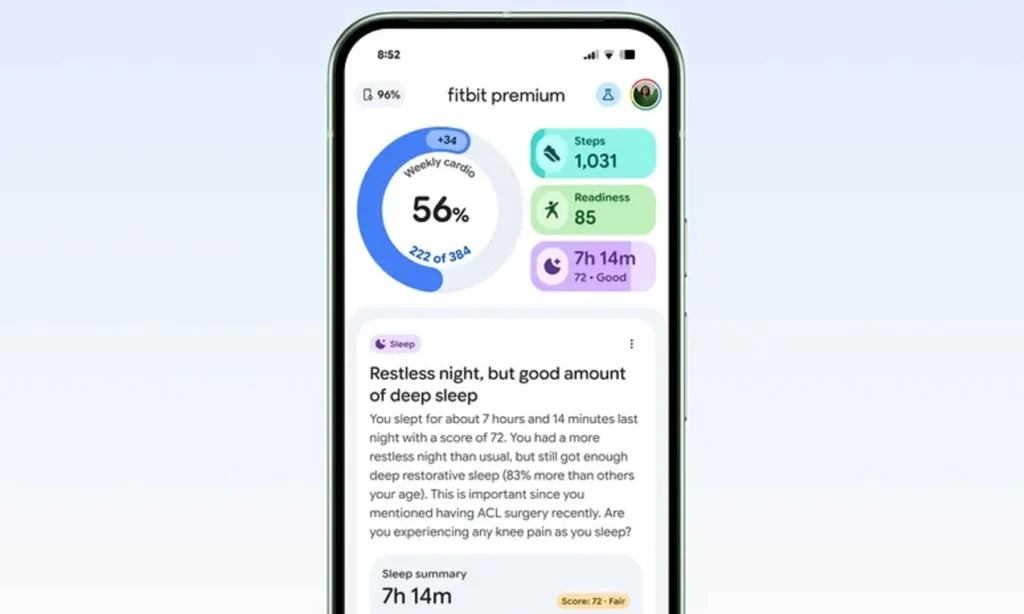 Google Fitbit Band app