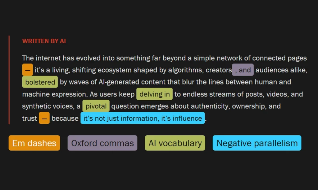 AI-generated web content