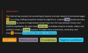 AI-generated web content