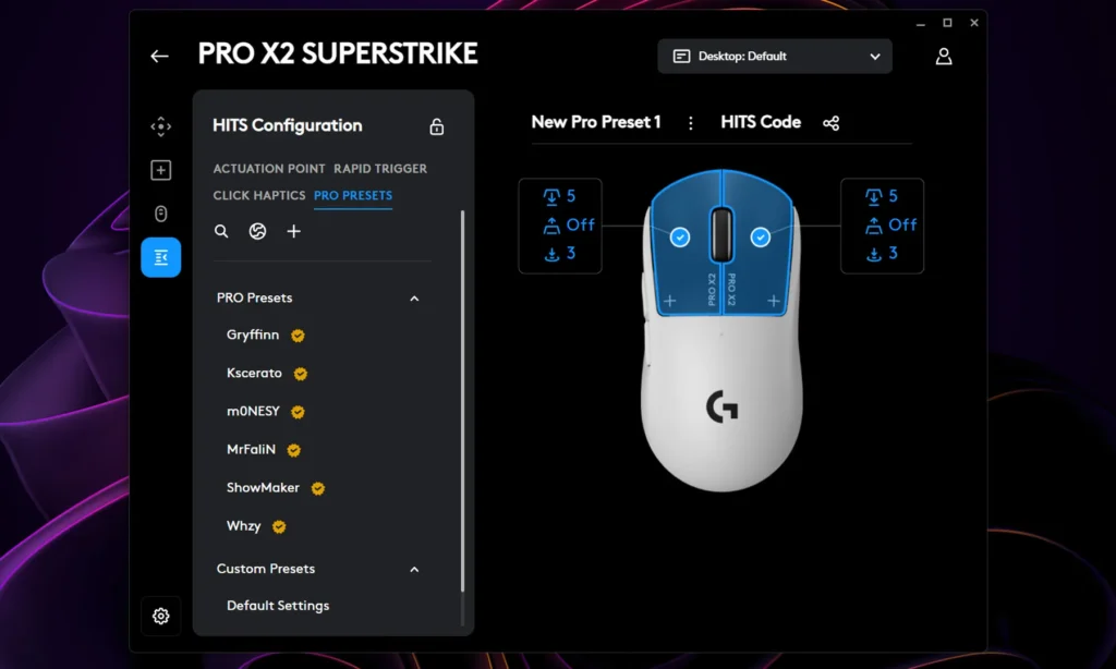Logitech-PRO-X2-SUPERSTRIKE-HITS-Presets